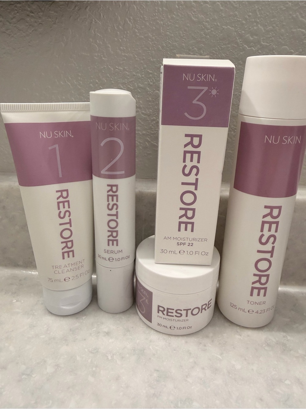 Skin Restore Women’s Skincare Set - Mauve and White Packaging